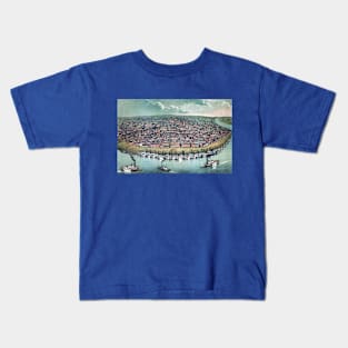 Antique Map of Saint Louis, Missouri and the Mississippi River Kids T-Shirt